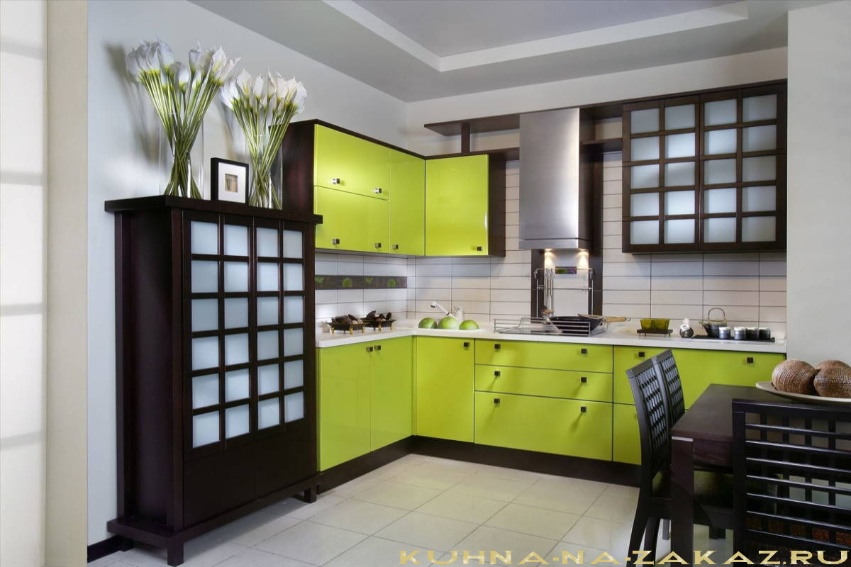 кухня зеленая в стиле модерн